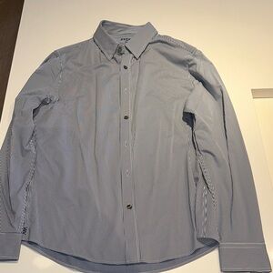 RHONE Men's Navy Pinstripe Button Down Shirt